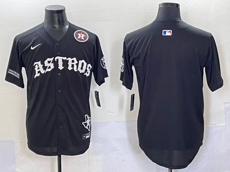Men 2025 Houston Astros Blank Black Seven generations Joint Name Nike MLB Jersey style 5